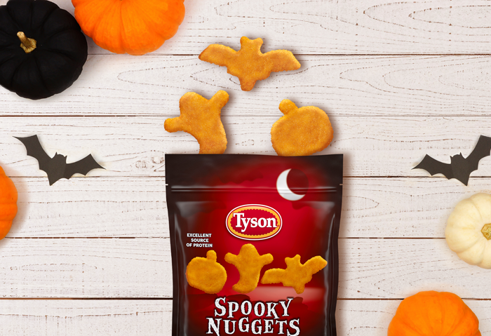 Package of Spooky Nuggets with pumpkins and bats