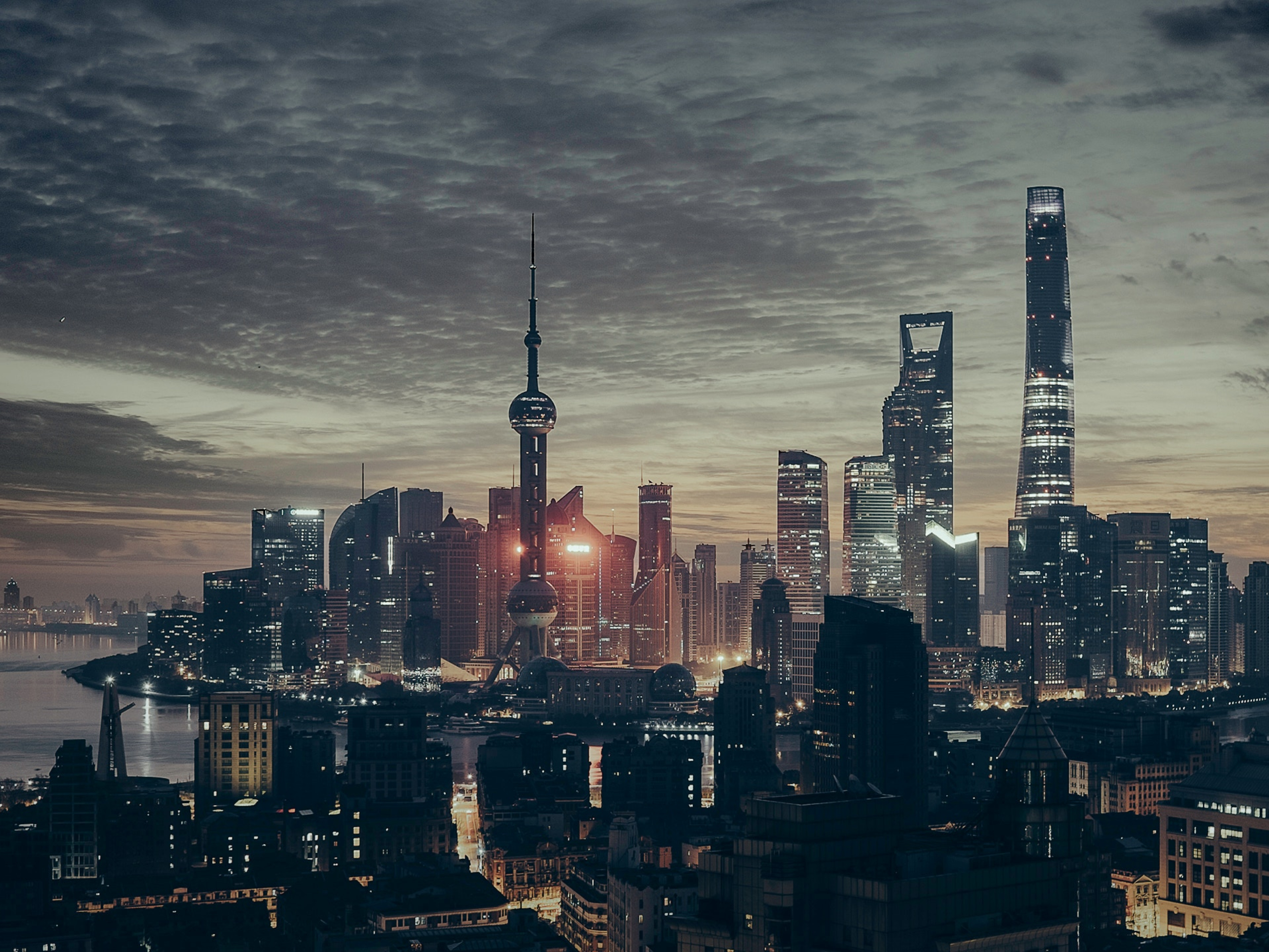 This is a photo of Shanghai at night.