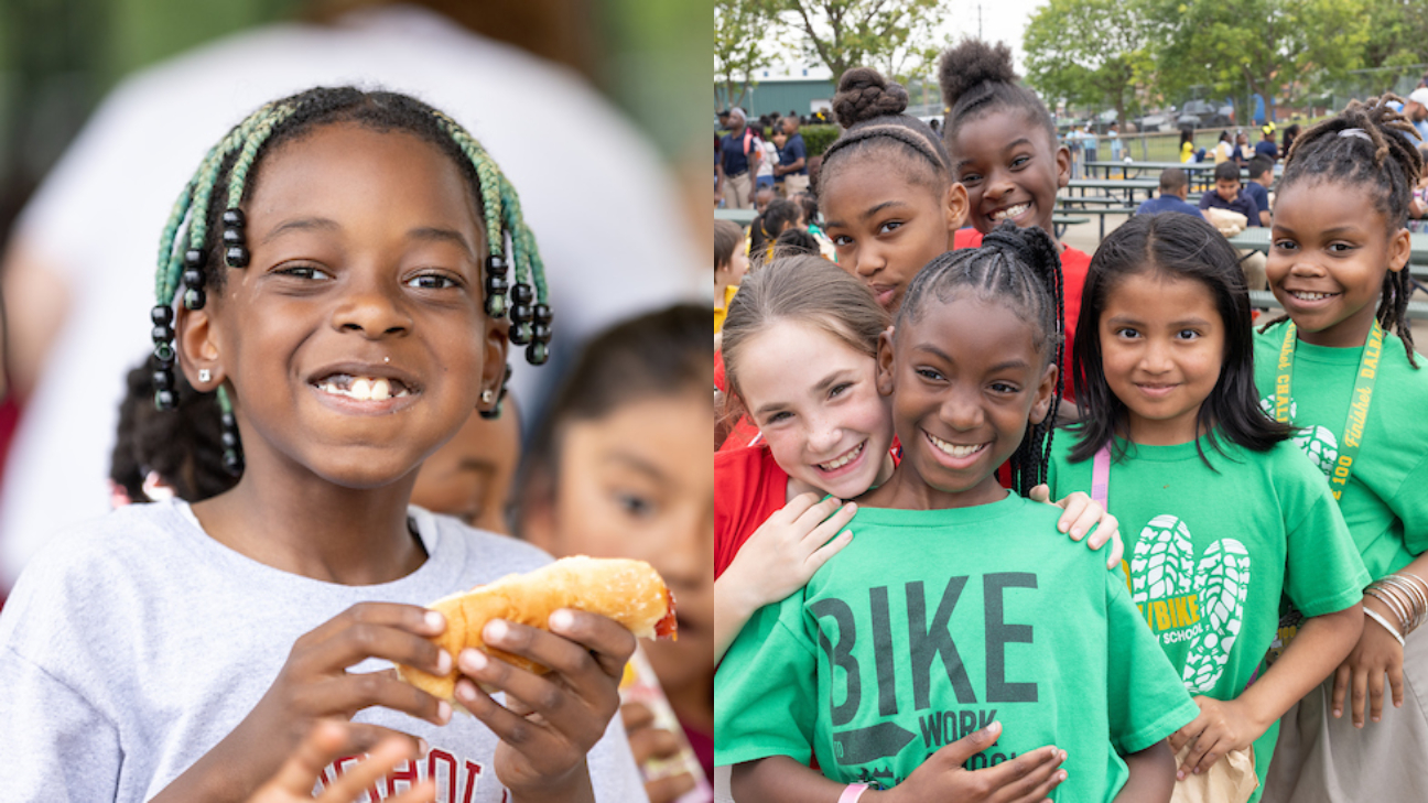 This is a photo of children at the Black College World Series.