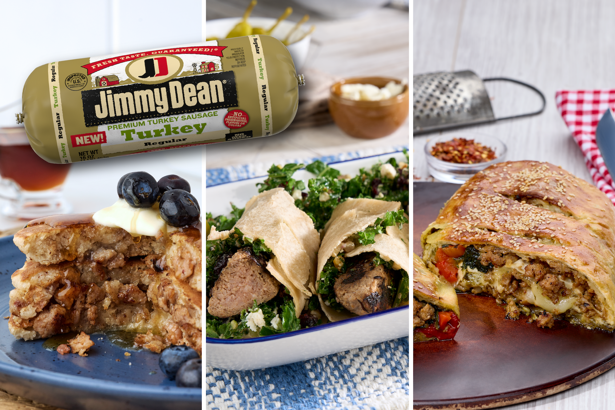 Plated meals using Jimmy Dean® Premium Turkey Sausage
