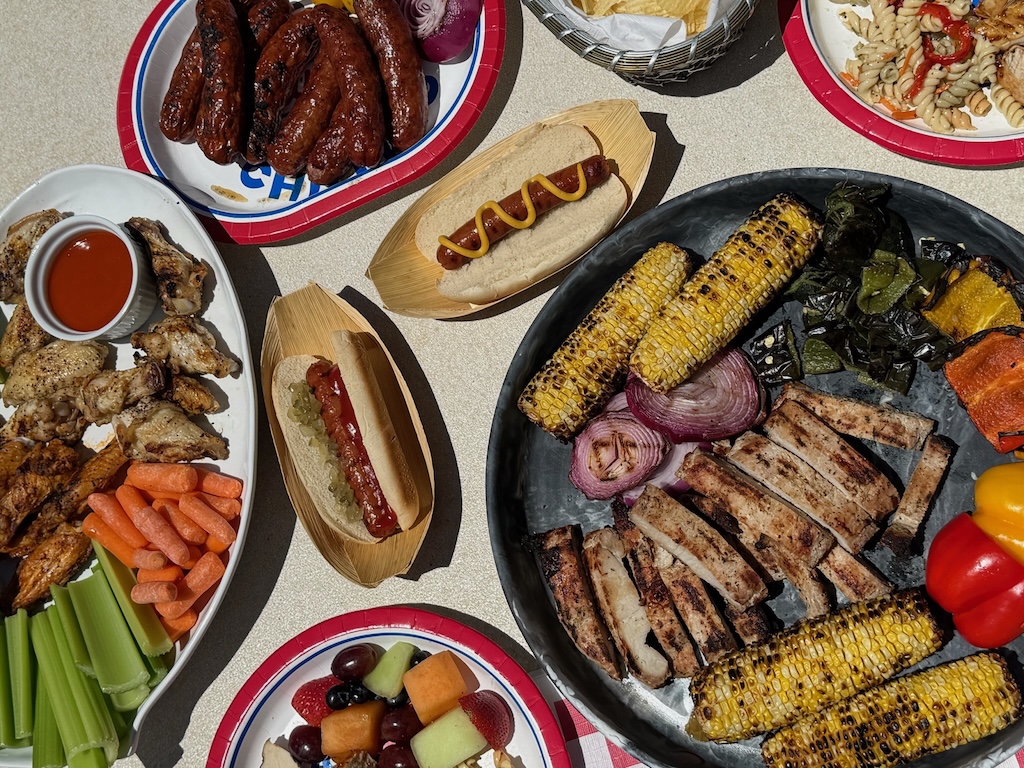 Spread of grilled items