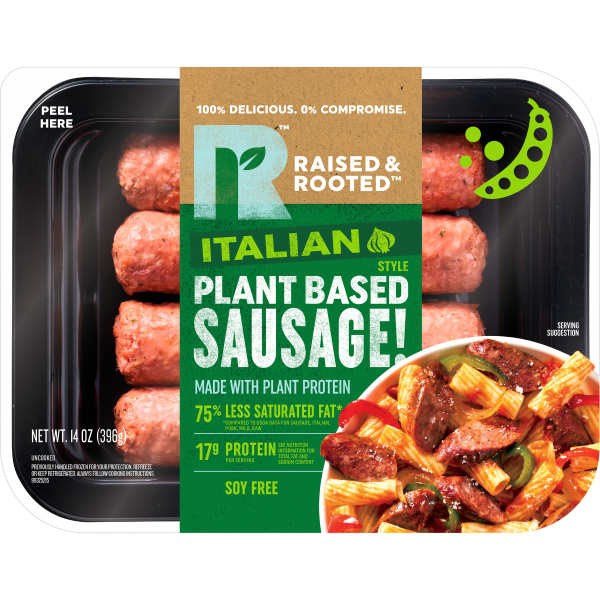 This is a photo of a package of plant based Italian sausage. 