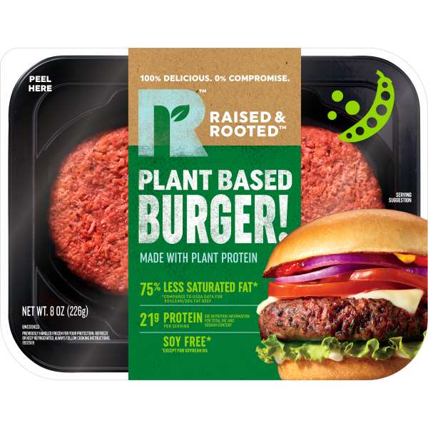 This is a picture of a package of Plant based burger.