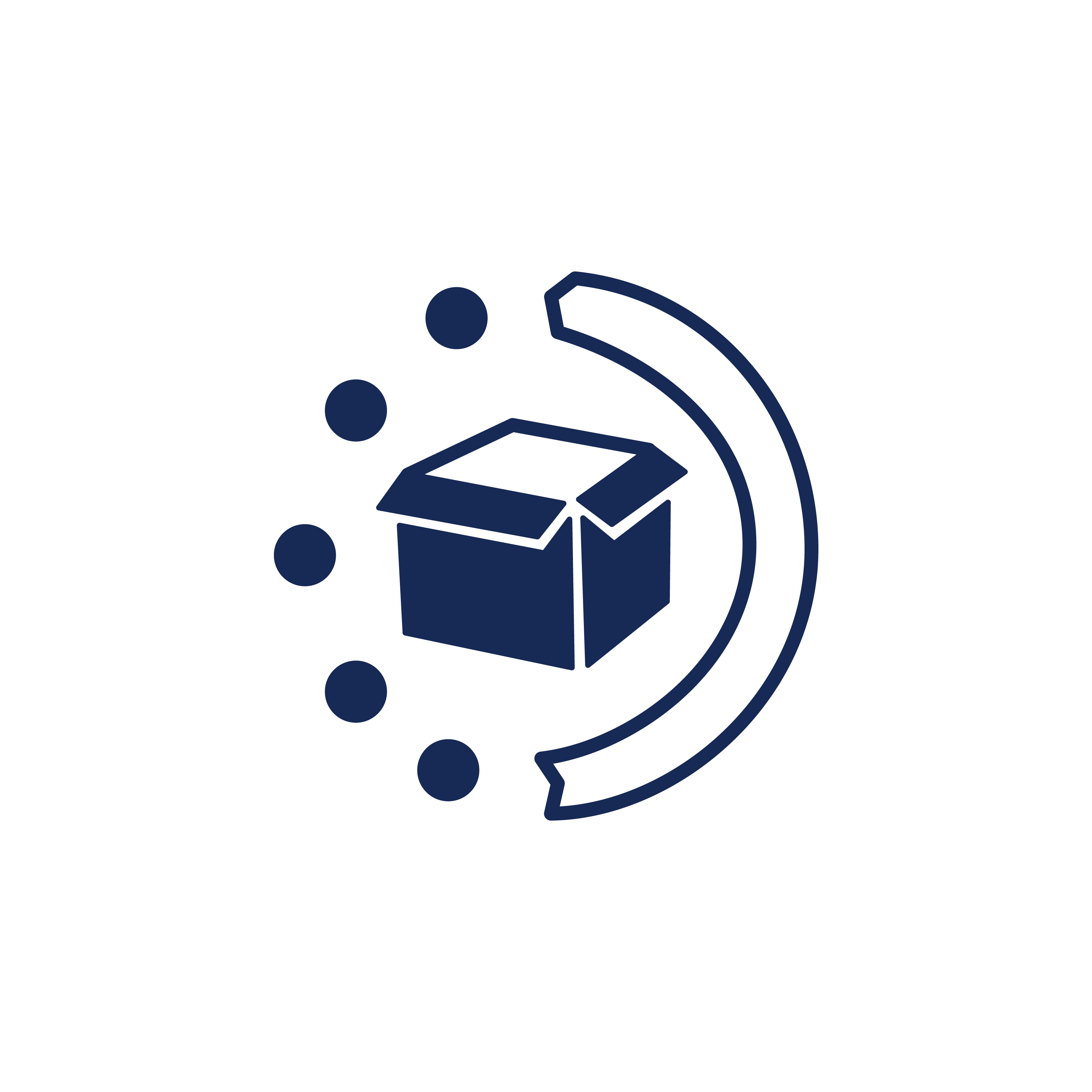 Icon of box with arrows around