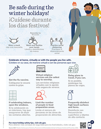 Winter Holiday Safety Poster Spanish