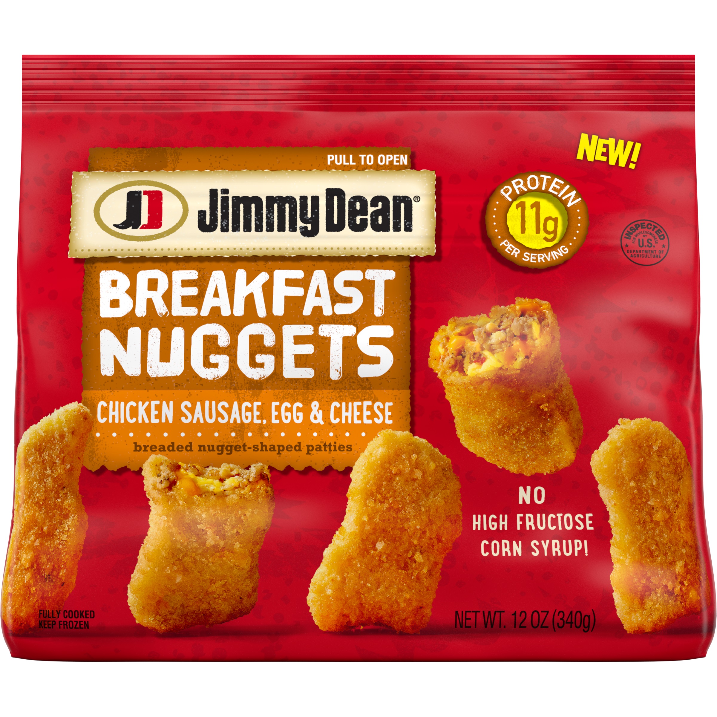 Jimmy Dean Breakfast Nuggets deliver a fun, new twist on a nostalgic family favorite, now for breakfast. Available in two delicious varieties: Sausage, Egg & Cheese and Chicken Sausage, Egg & Cheese