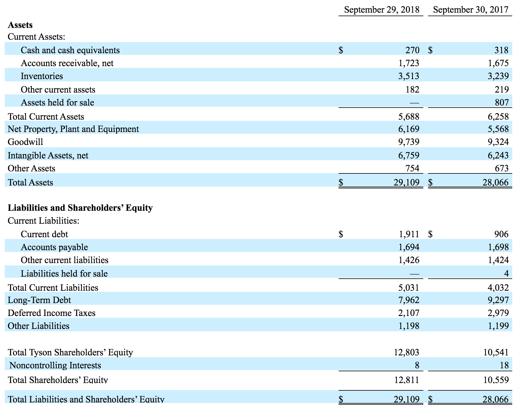 Consolidated Condensed Balance Sheets