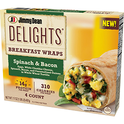 Delights Breakfast Wraps Spinach and Bacon