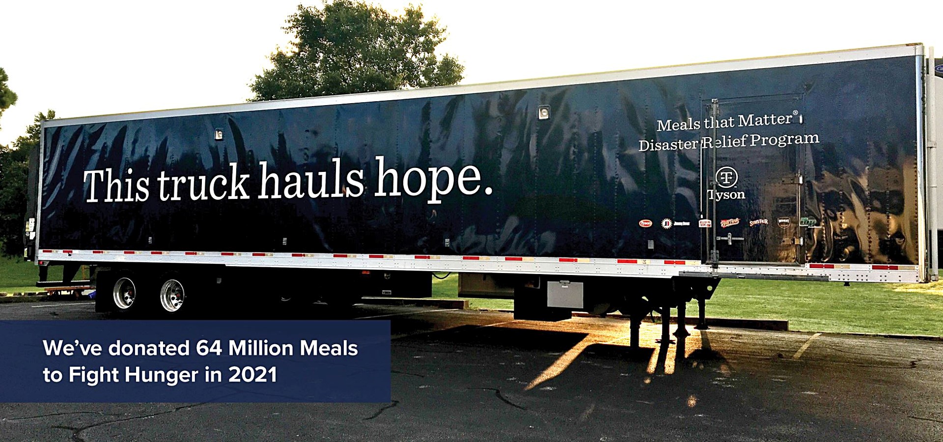 A photo of the Tyson Foods truck to fight hunger.