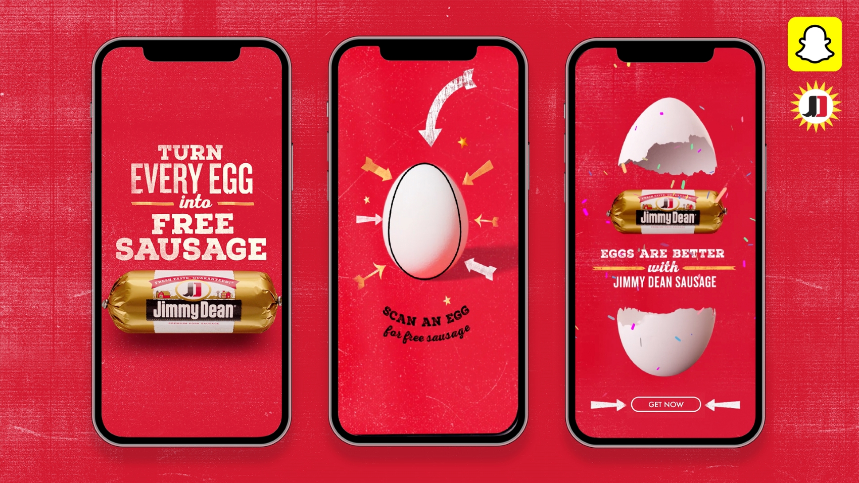 On National Egg Day, June 3, use the exclusive Jimmy Dean brand Snapchat lens to turn a fresh egg into a free roll of Jimmy Dean sausage.