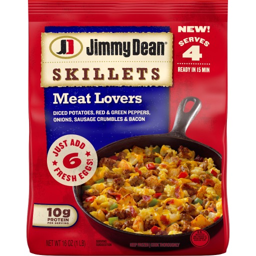 Jimmy Dean Skillets provide a new take on a breakfast staple, delivering a savory, breakfast classic in two delicious varieties: Sausage and new Meat Lovers