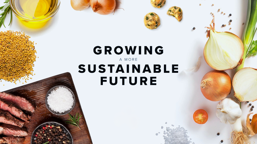 This is a graphic for sustainability that reads, "Growing a more Sustainable Future."