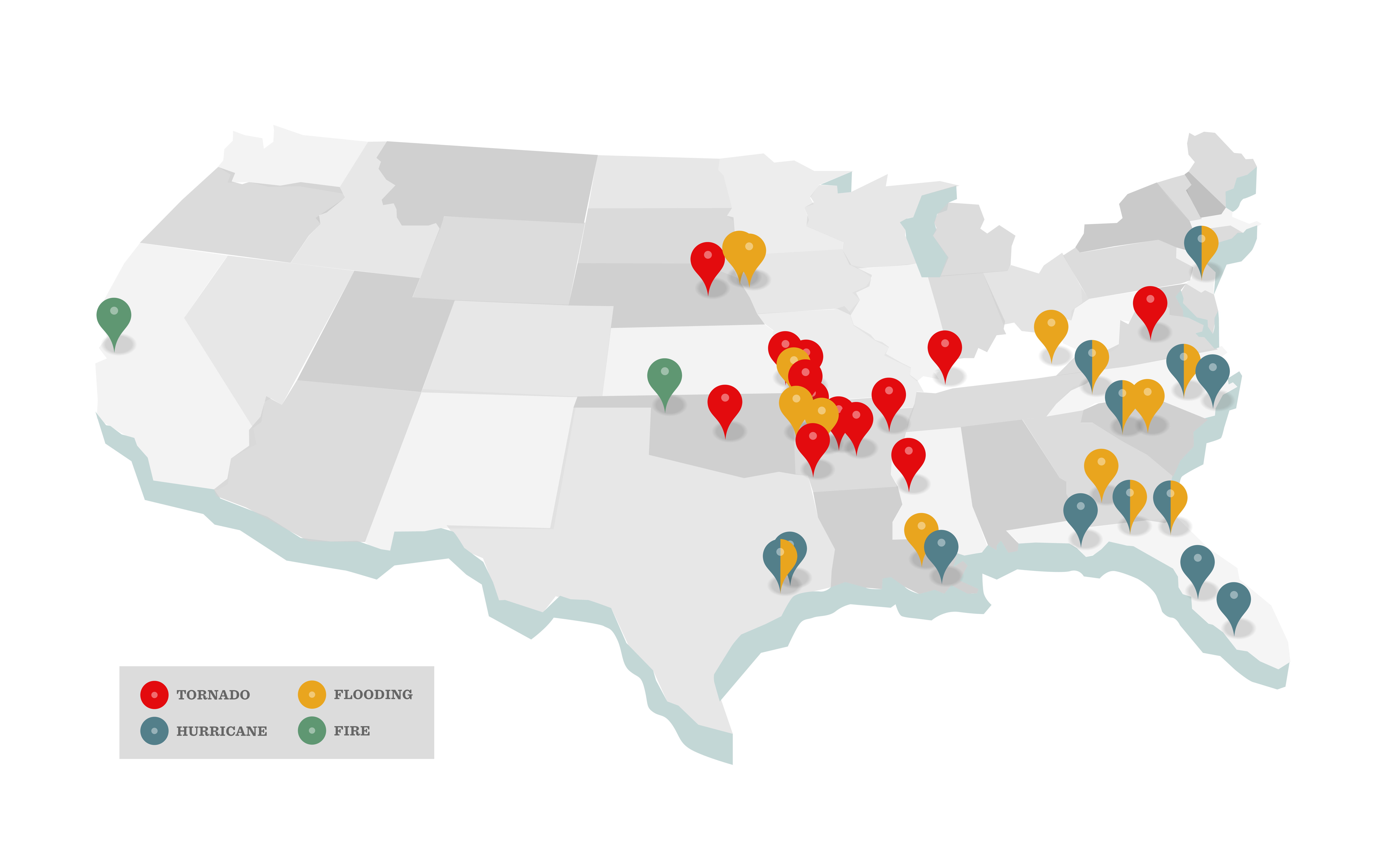 Disaster Relief Locations Map