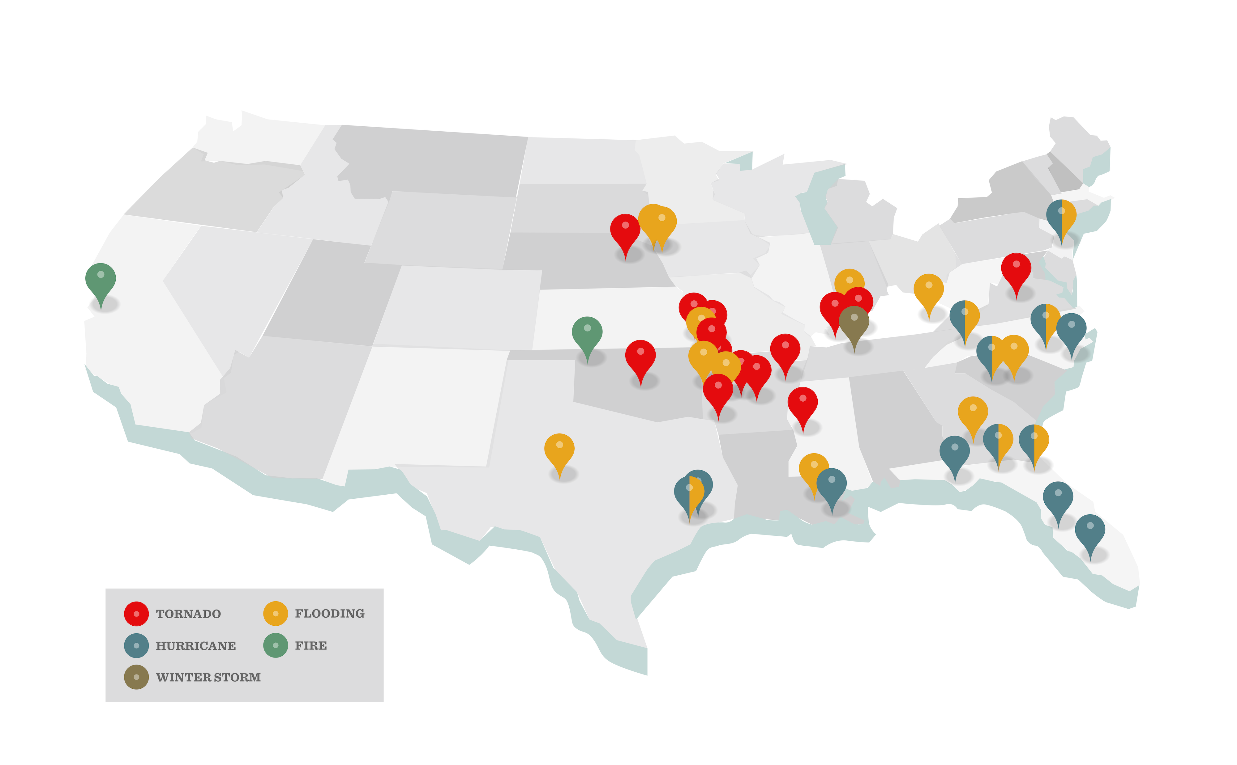 Disaster Relief Locations Map
