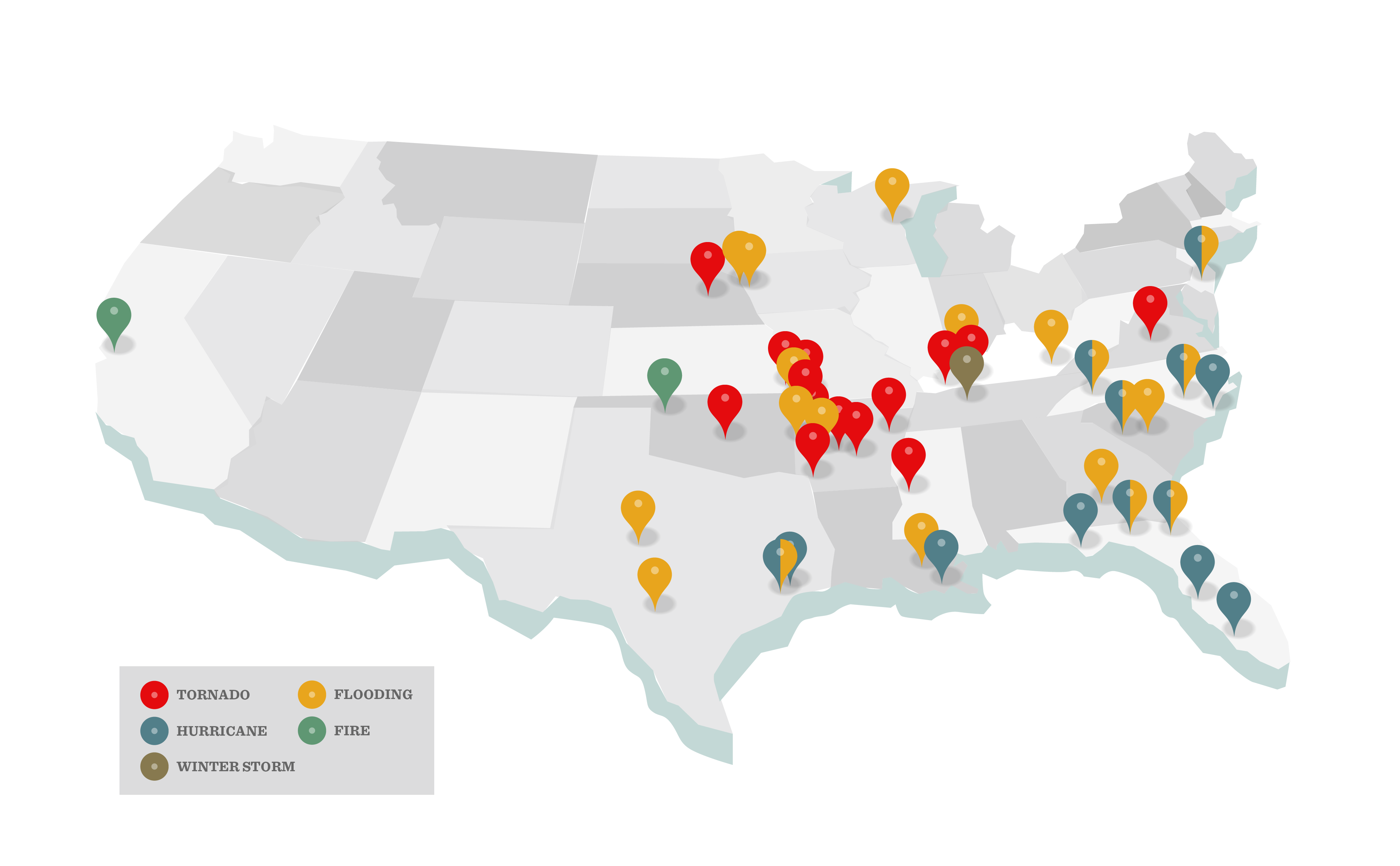 Disaster Relief Locations Map