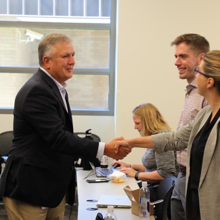 This is a photo of Donnie King participating in Demo Day.