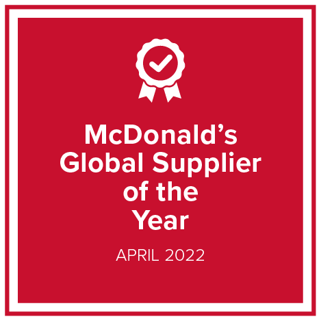 A graphic that reads "McDonald's Global Supplier of the Year".