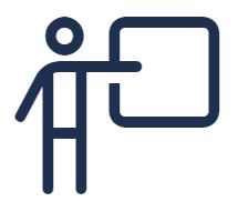 Person at marker board icon